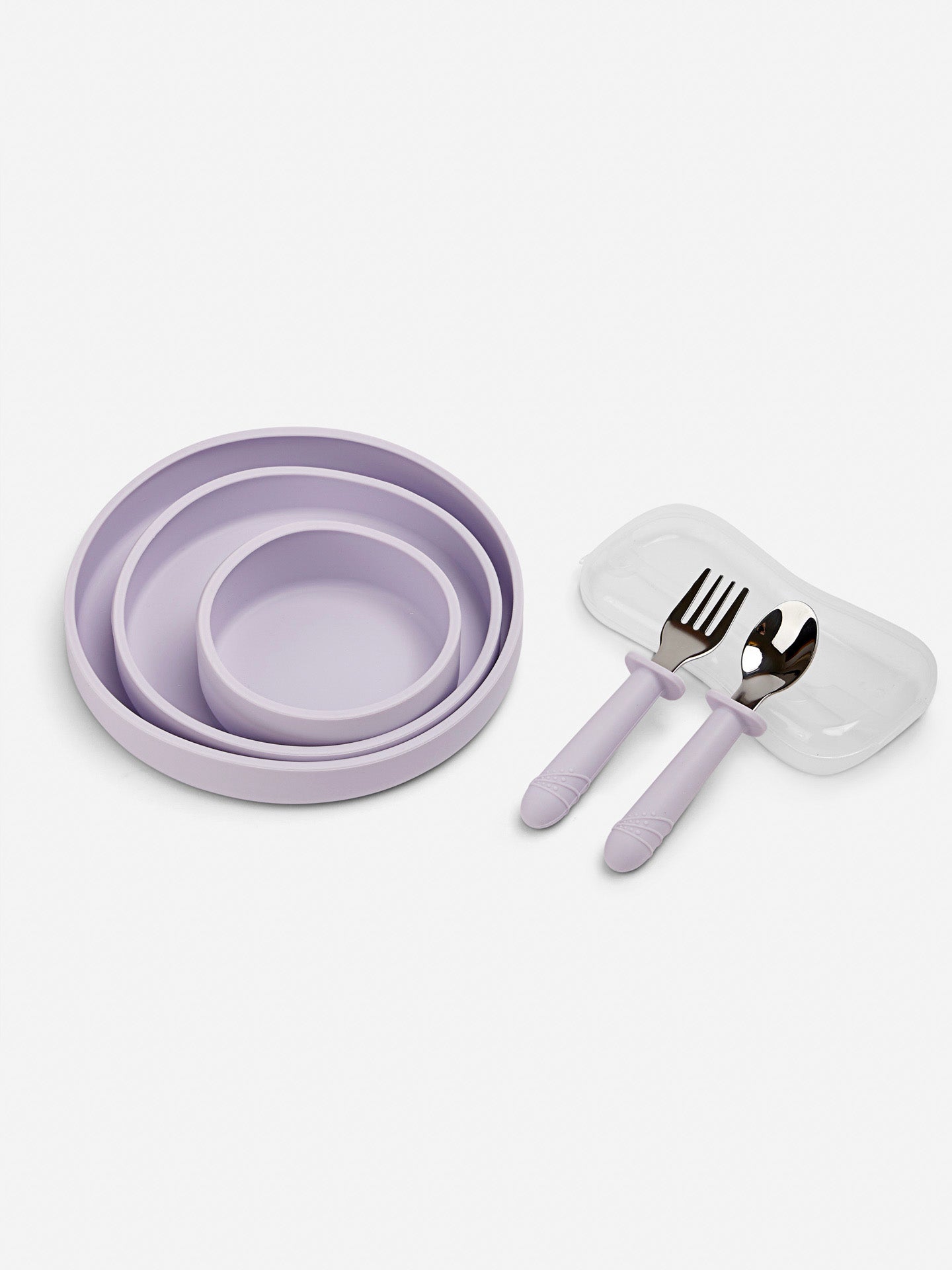 Toddler Plate Set with Cutlery | Lilac
