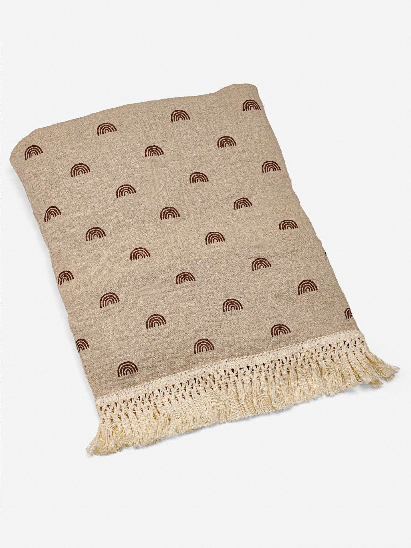 Fringed Baby Blanket | Rainbow