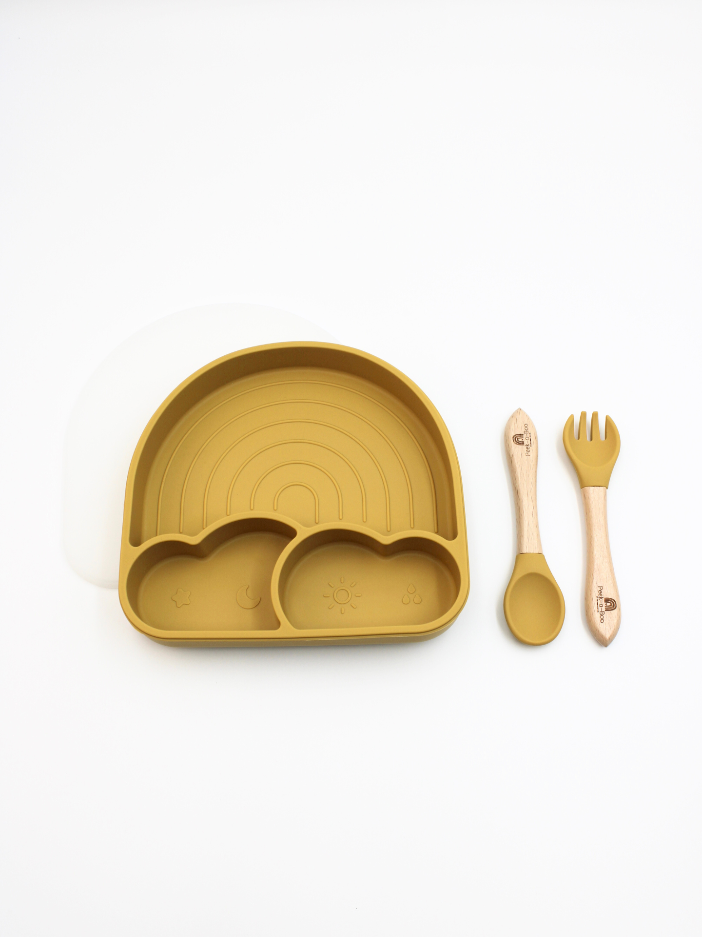 Rainbow Plate & Cutlery Set | Mustard