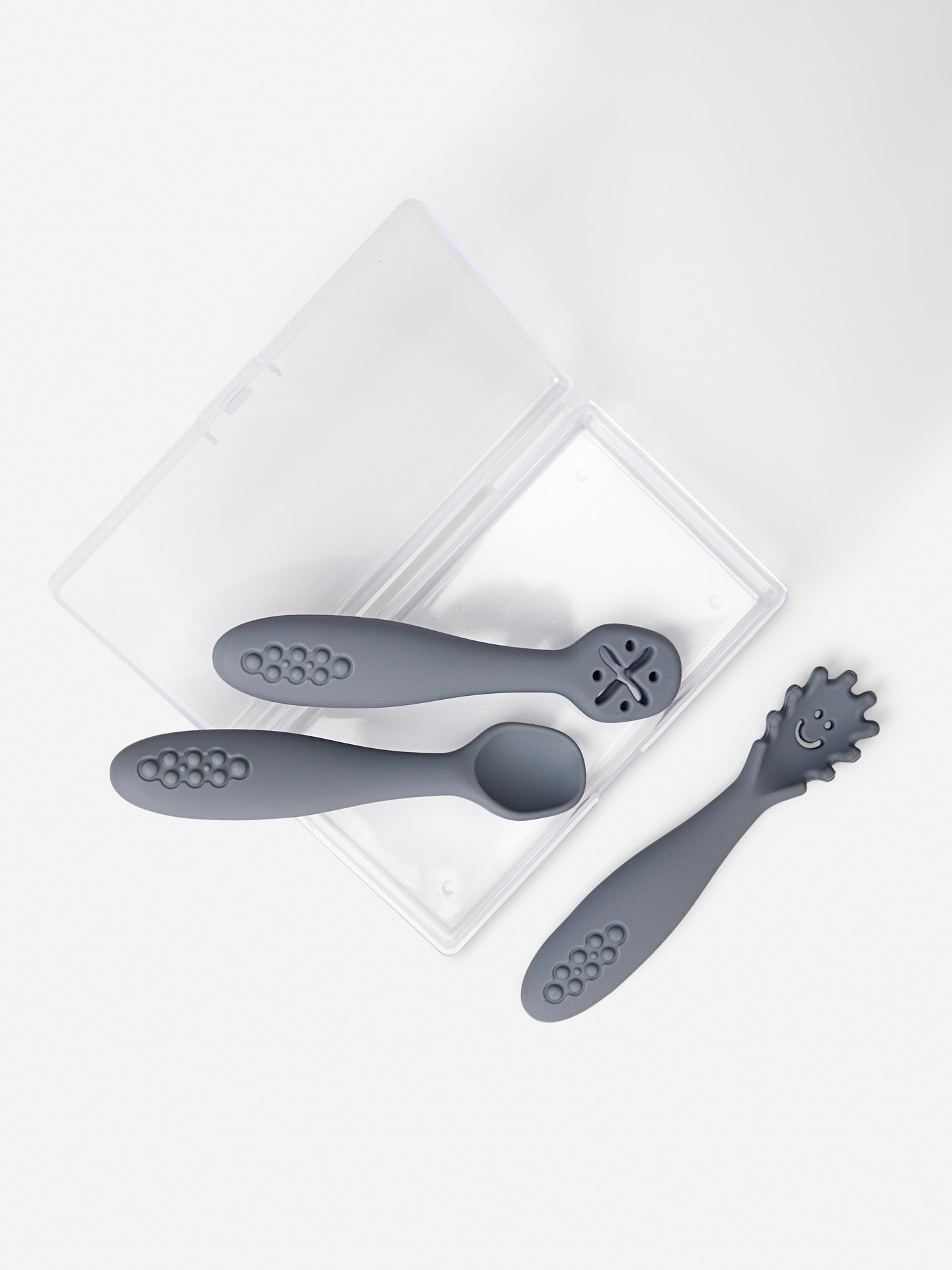 My Mini Silicone Spoon Set (3pc) | Blue Grey