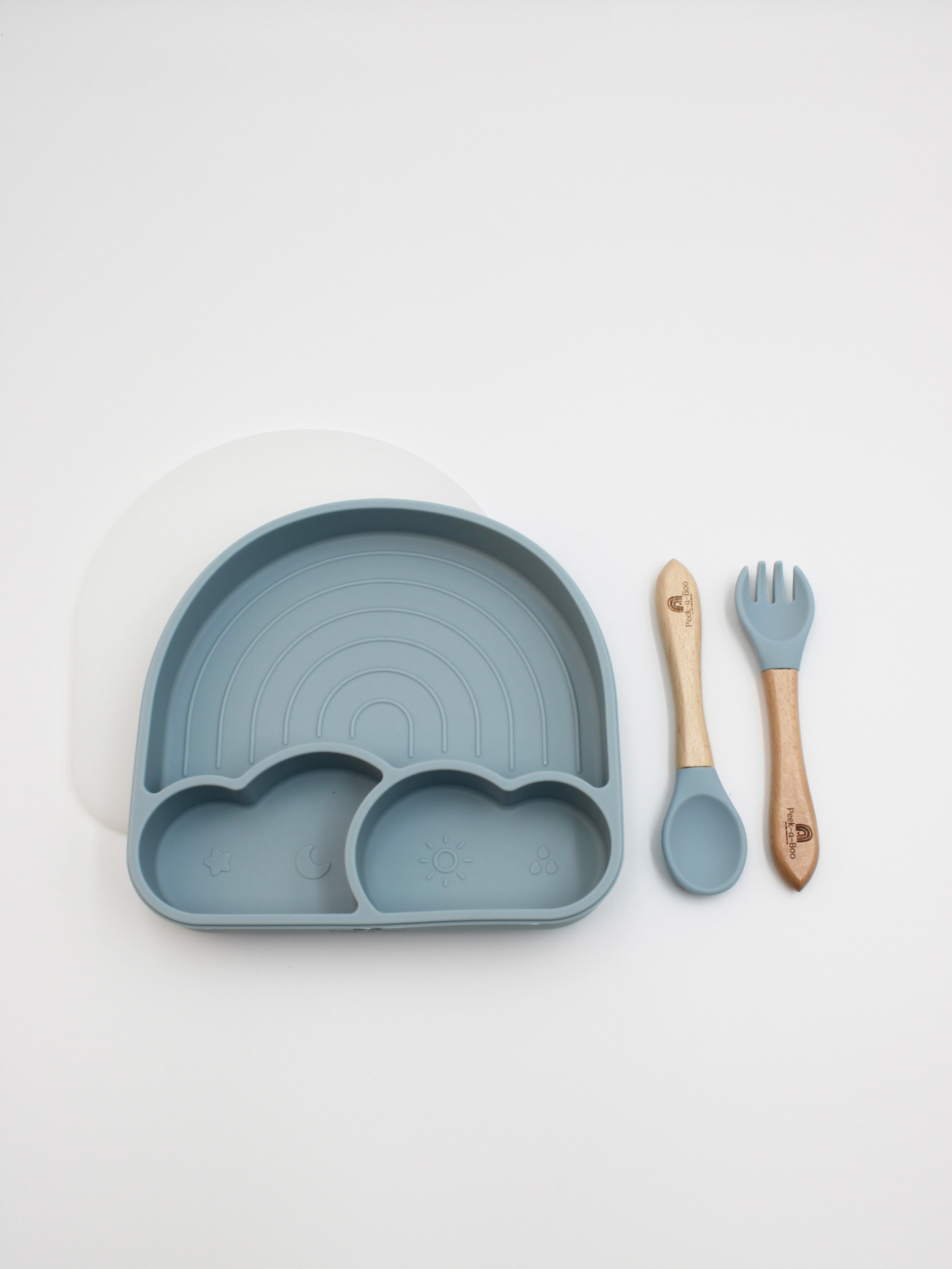 Rainbow Plate & Cutlery Set | Dusty Blue