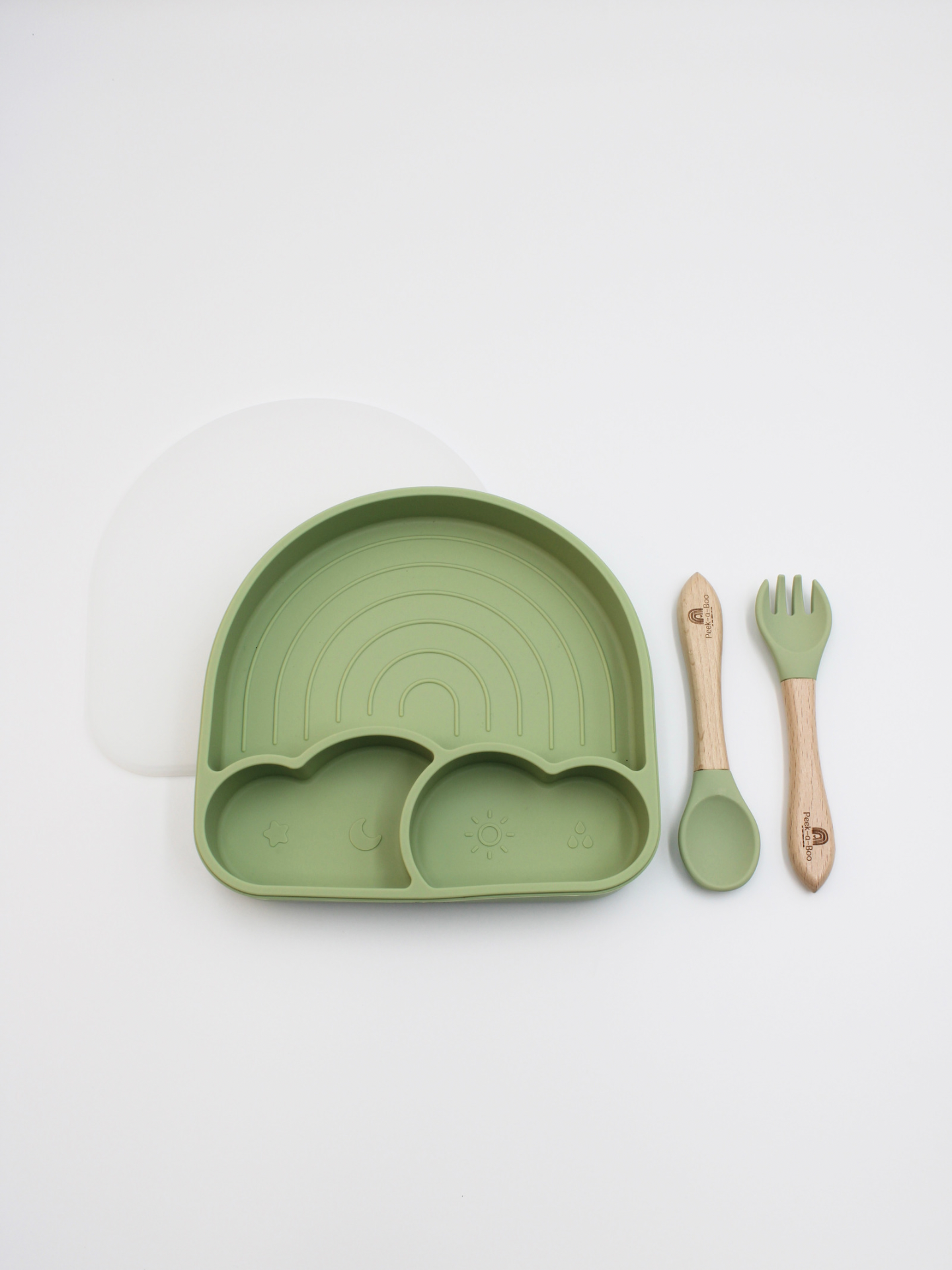 Rainbow Plate & Cutlery Set | Matcha