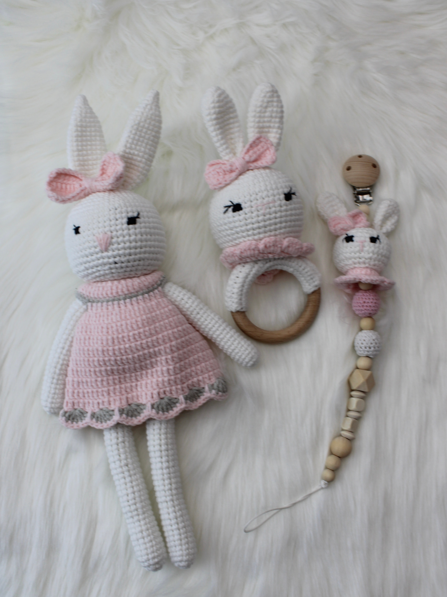 Bunny Crochet Gift Set | Pink