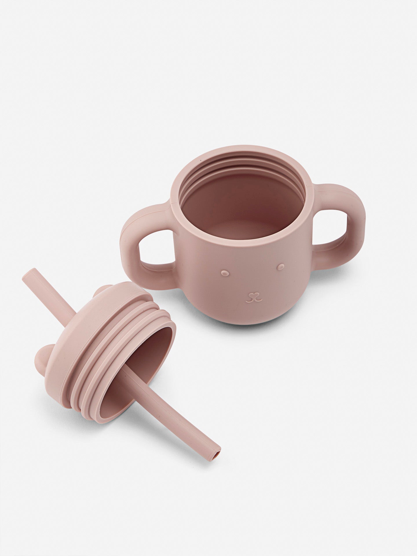 Silicone Cup with Straw | Dusty Pink