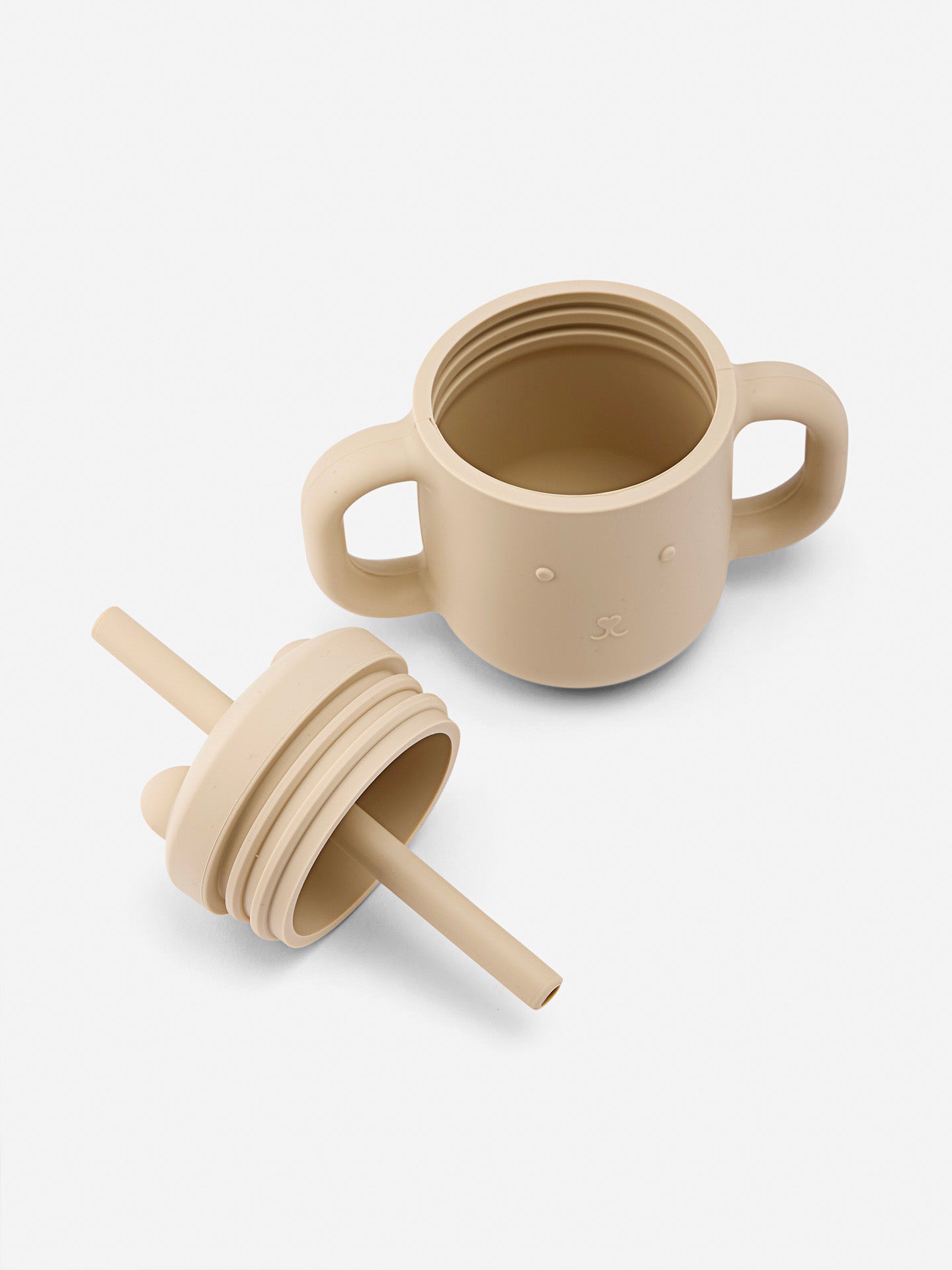 Silicone Cup with Straw | Beige