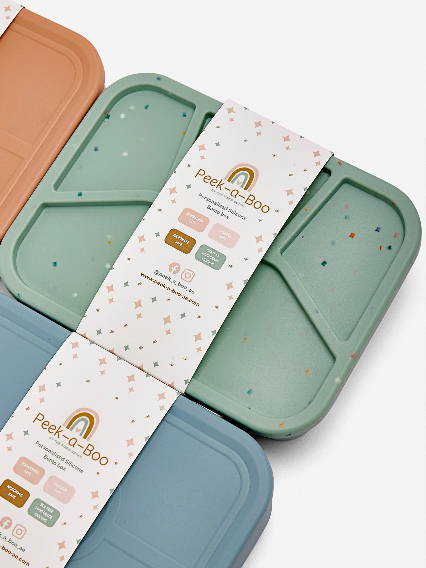 Silicone Bento Lunch Box | Large | Mint Confetti