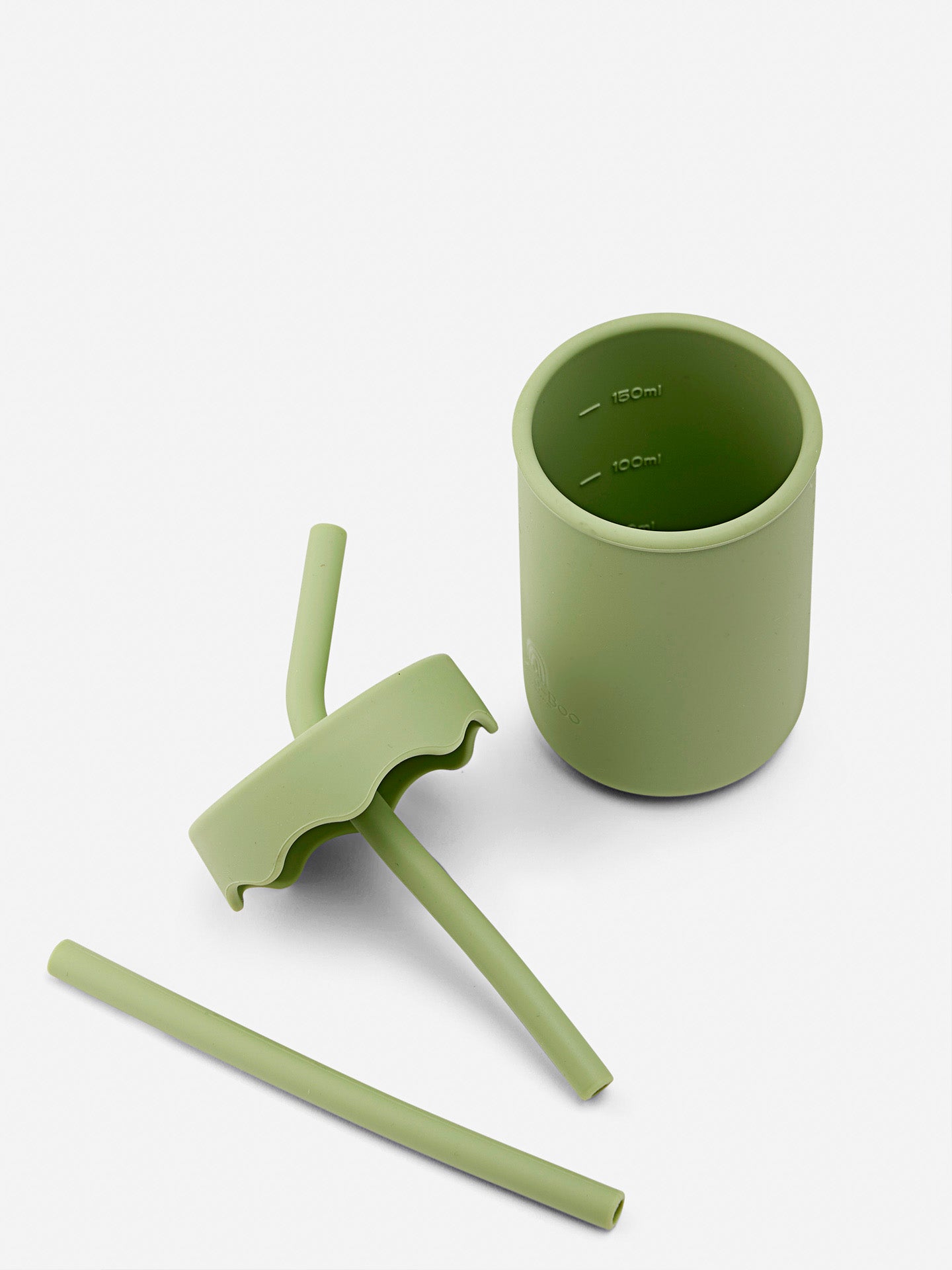 Silicone Training Cup with Straw | Matcha Green