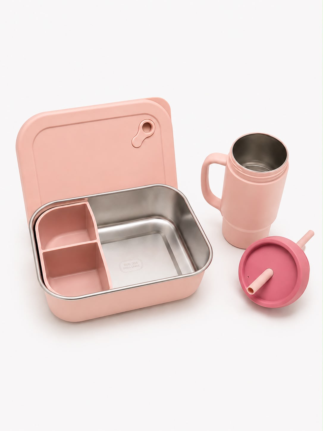 Stainless Steel Bento Lunch Box | Dusty Pink