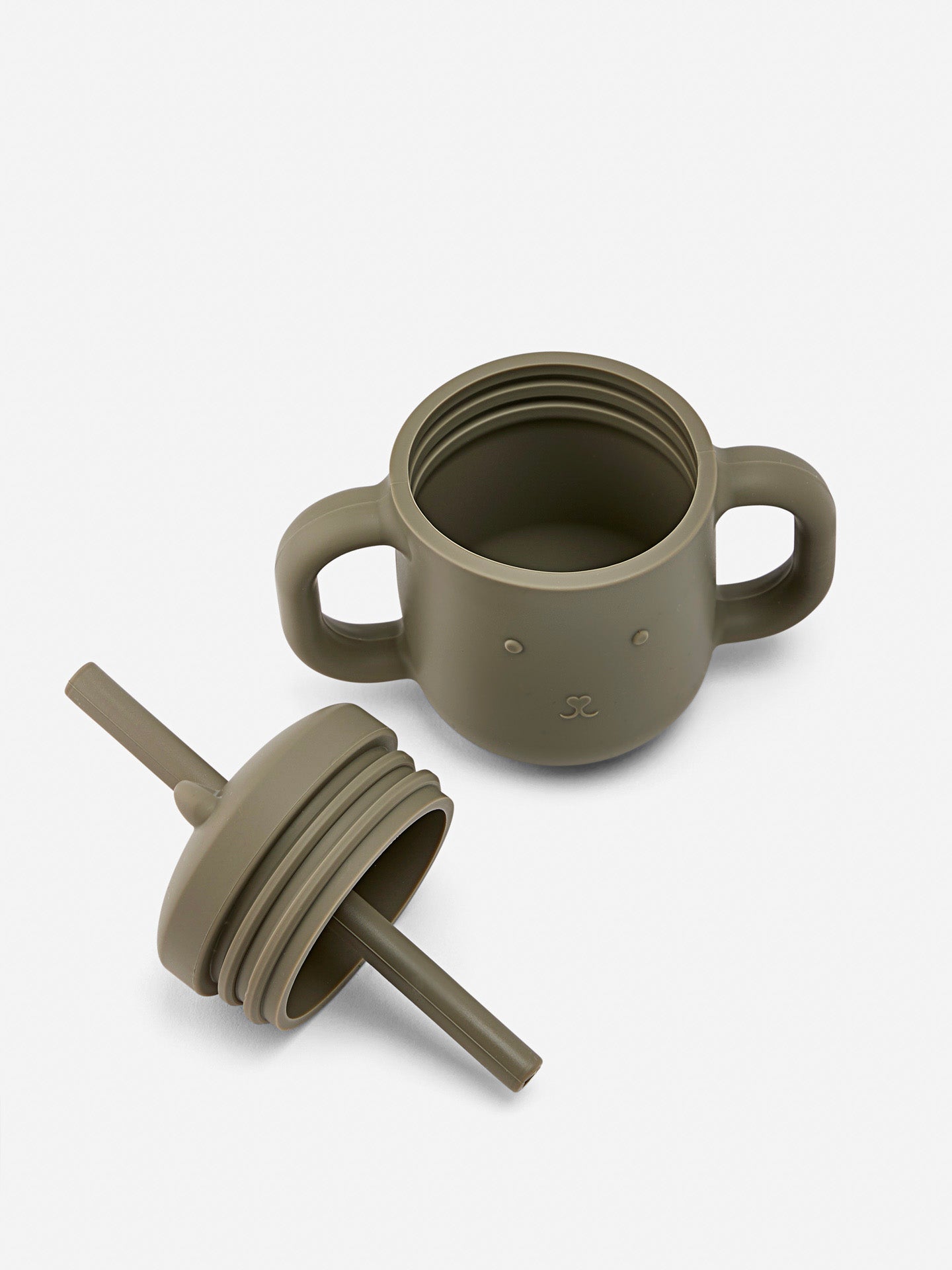 Silicone Cup with Straw | Army Green