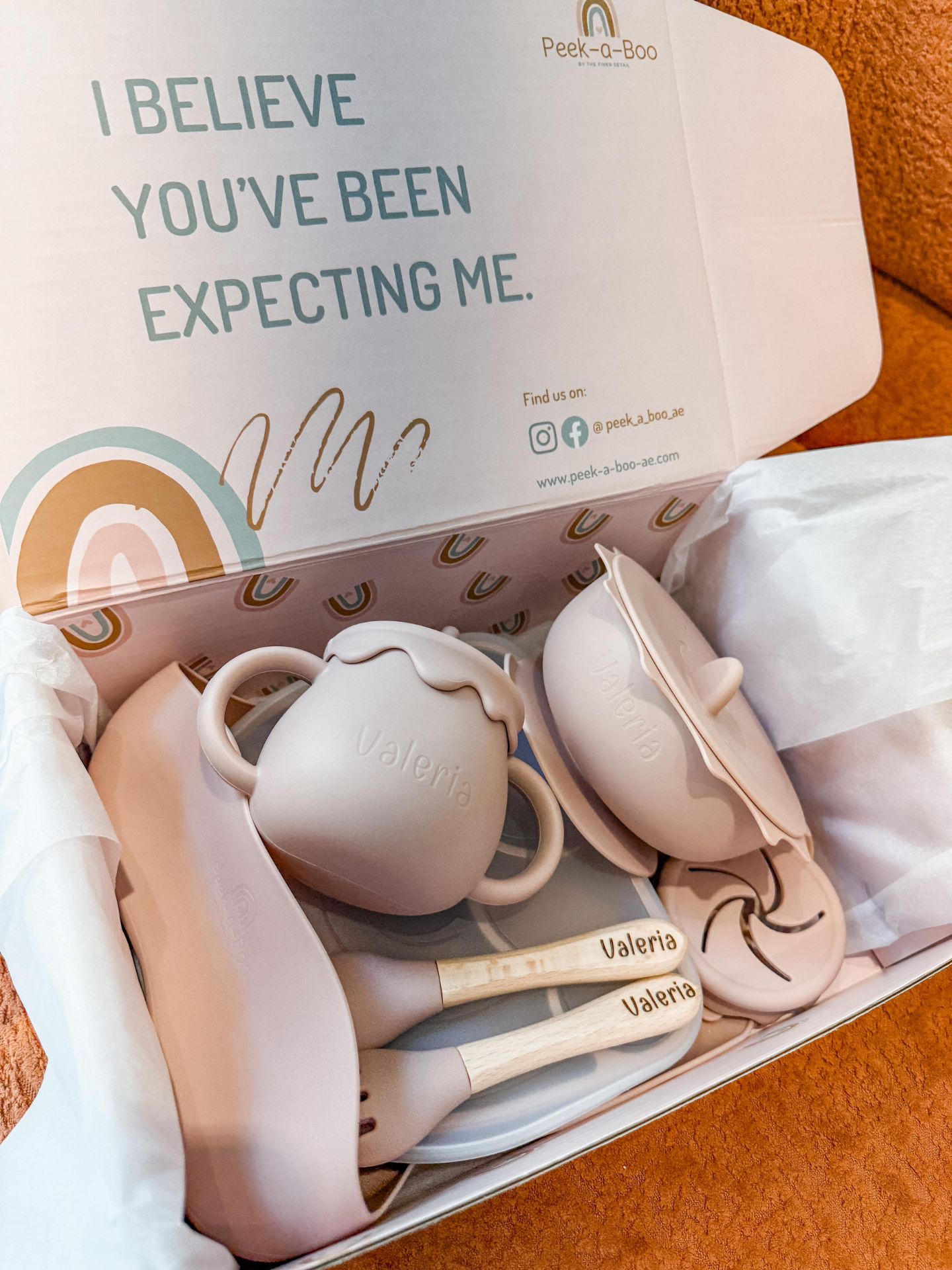 Personalised Premium Silicone Feeding Set | Dusty Pink