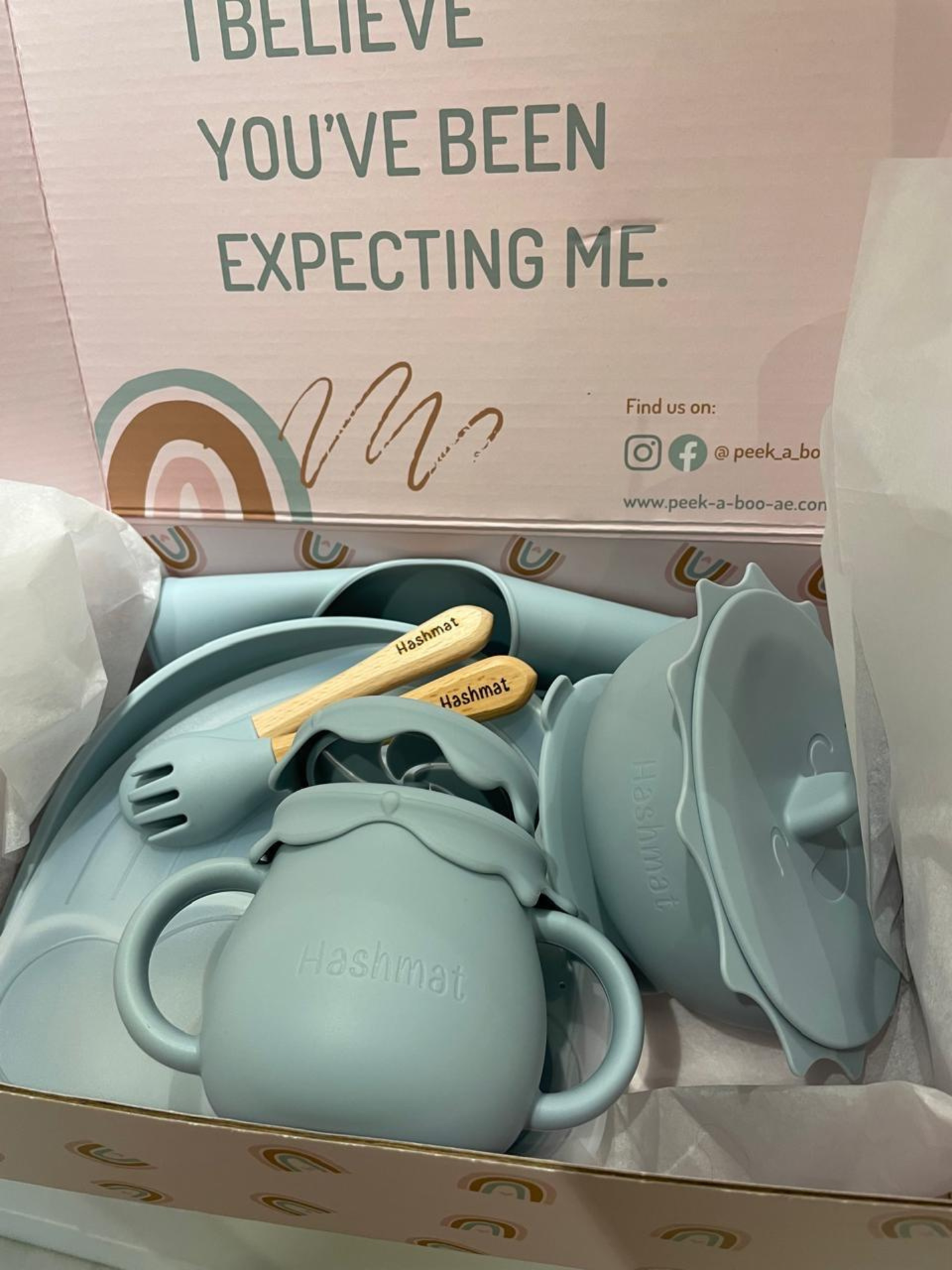 Personalised Premium Silicone Feeding Set | Dusty Blue
