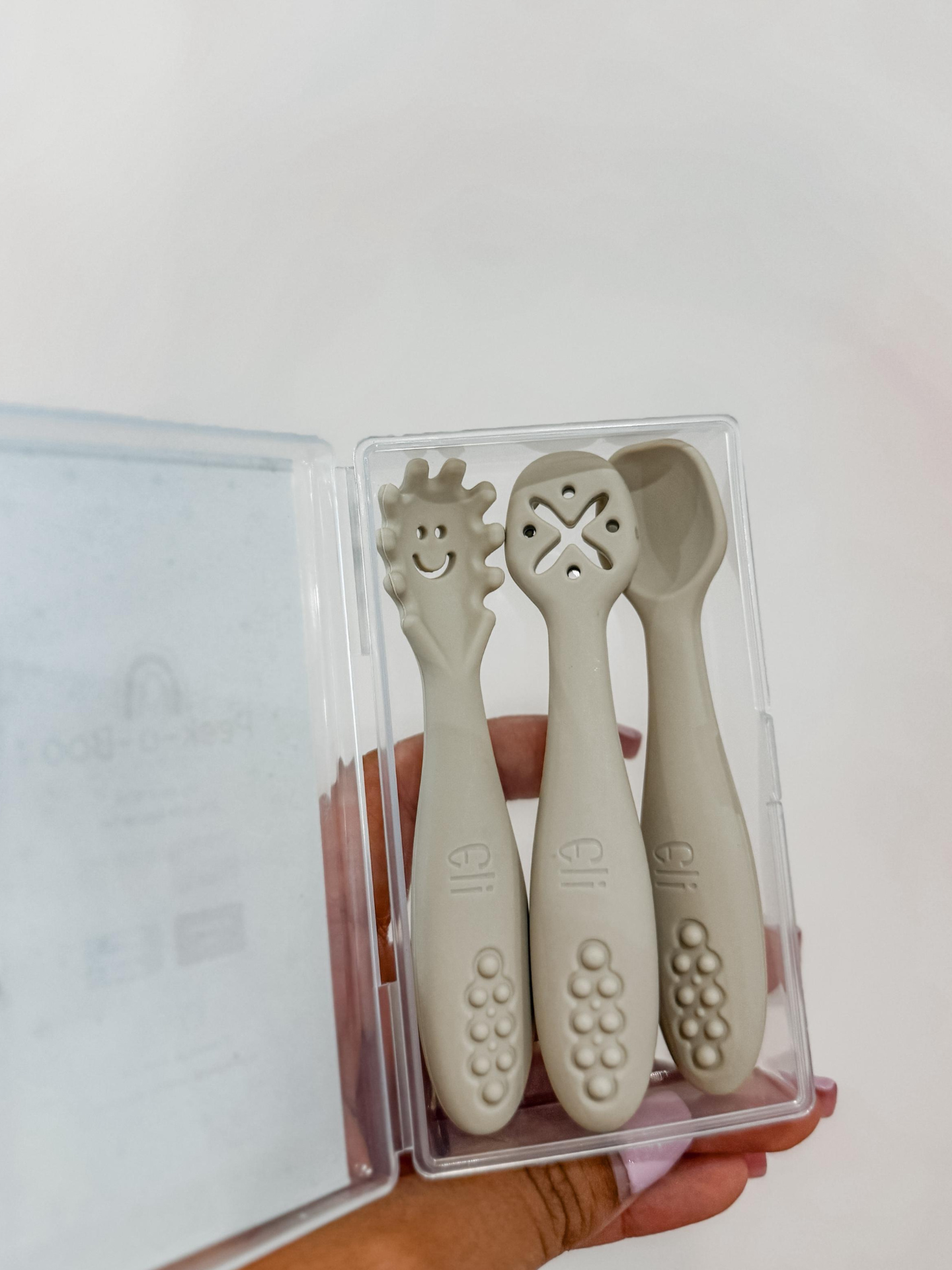 My Mini Silicone Spoon Set (3pc) | Blue Grey