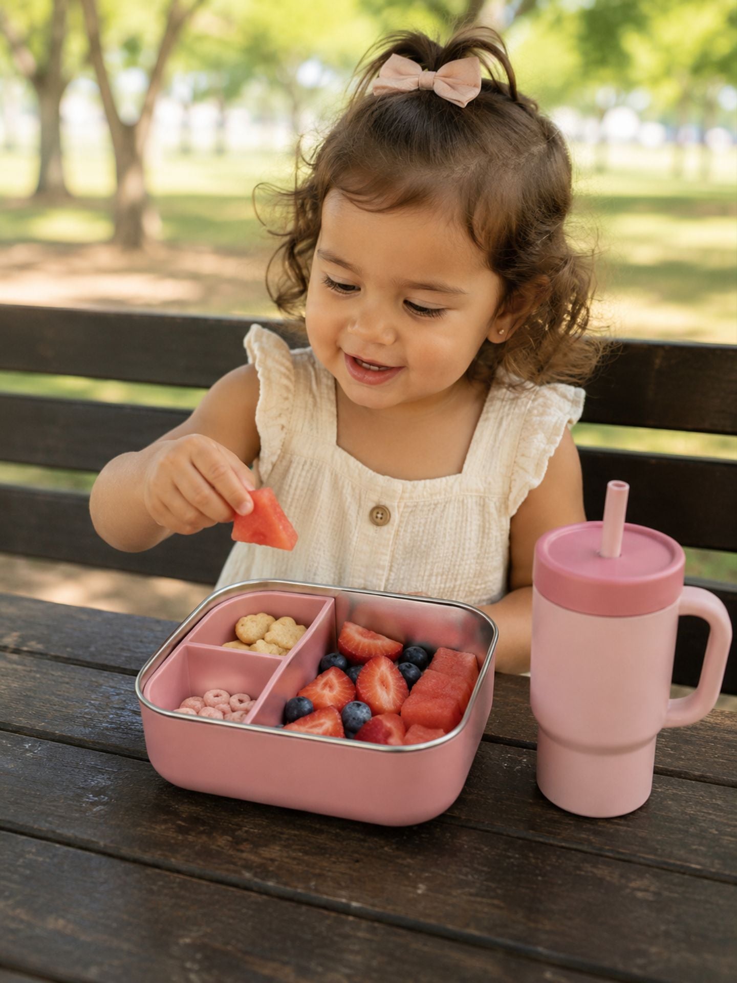 Stainless Steel Bento Lunch Box | Dusty Pink