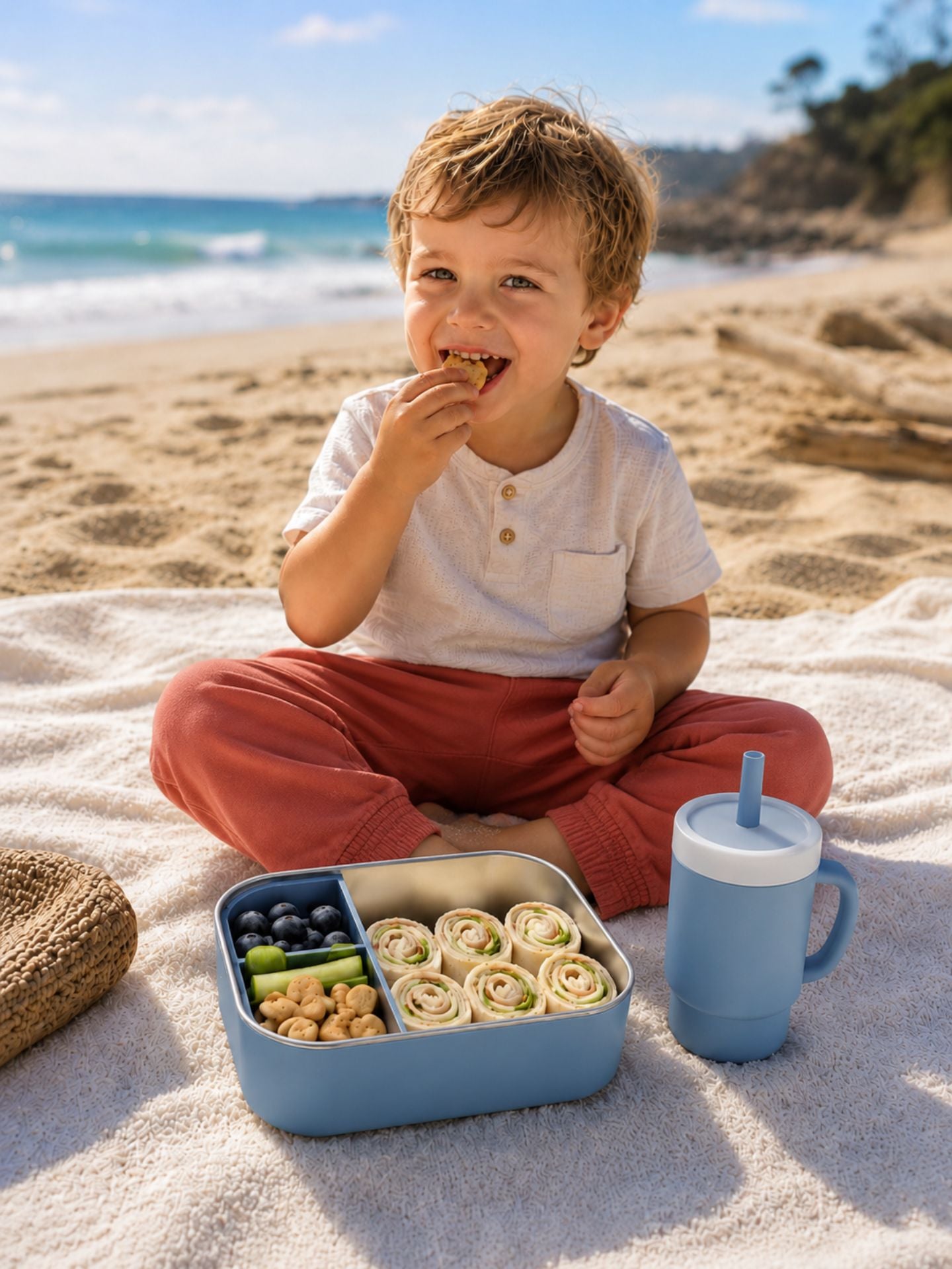 Stainless Steel Bento Lunch Box | Dusty Blue