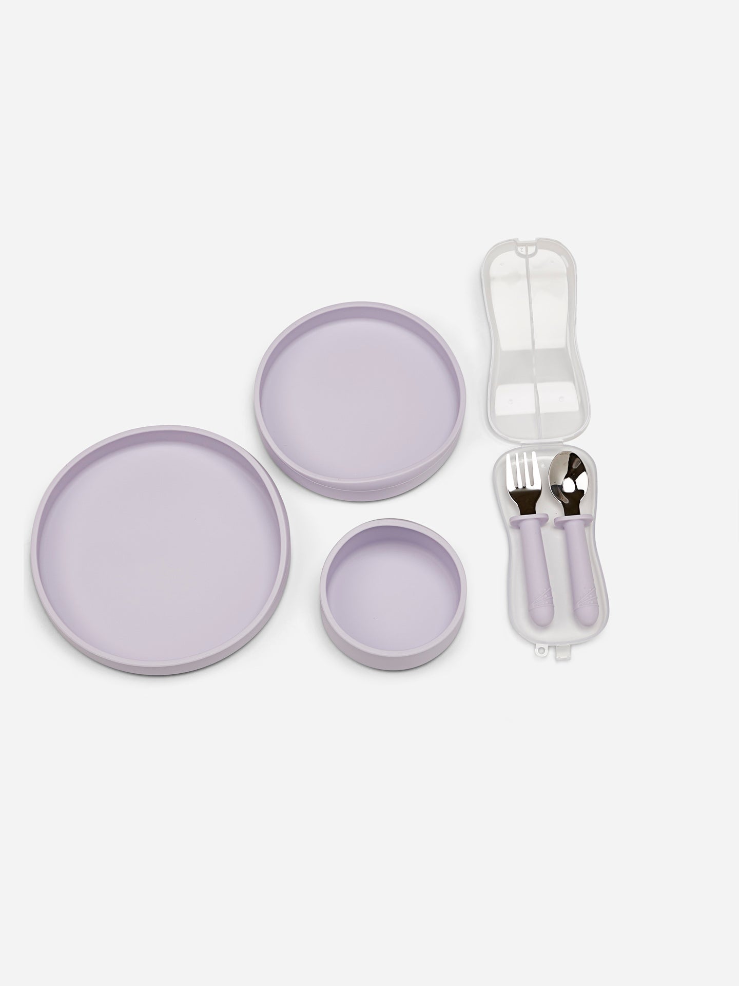 Toddler Plate Set with Cutlery | Dusty Blue