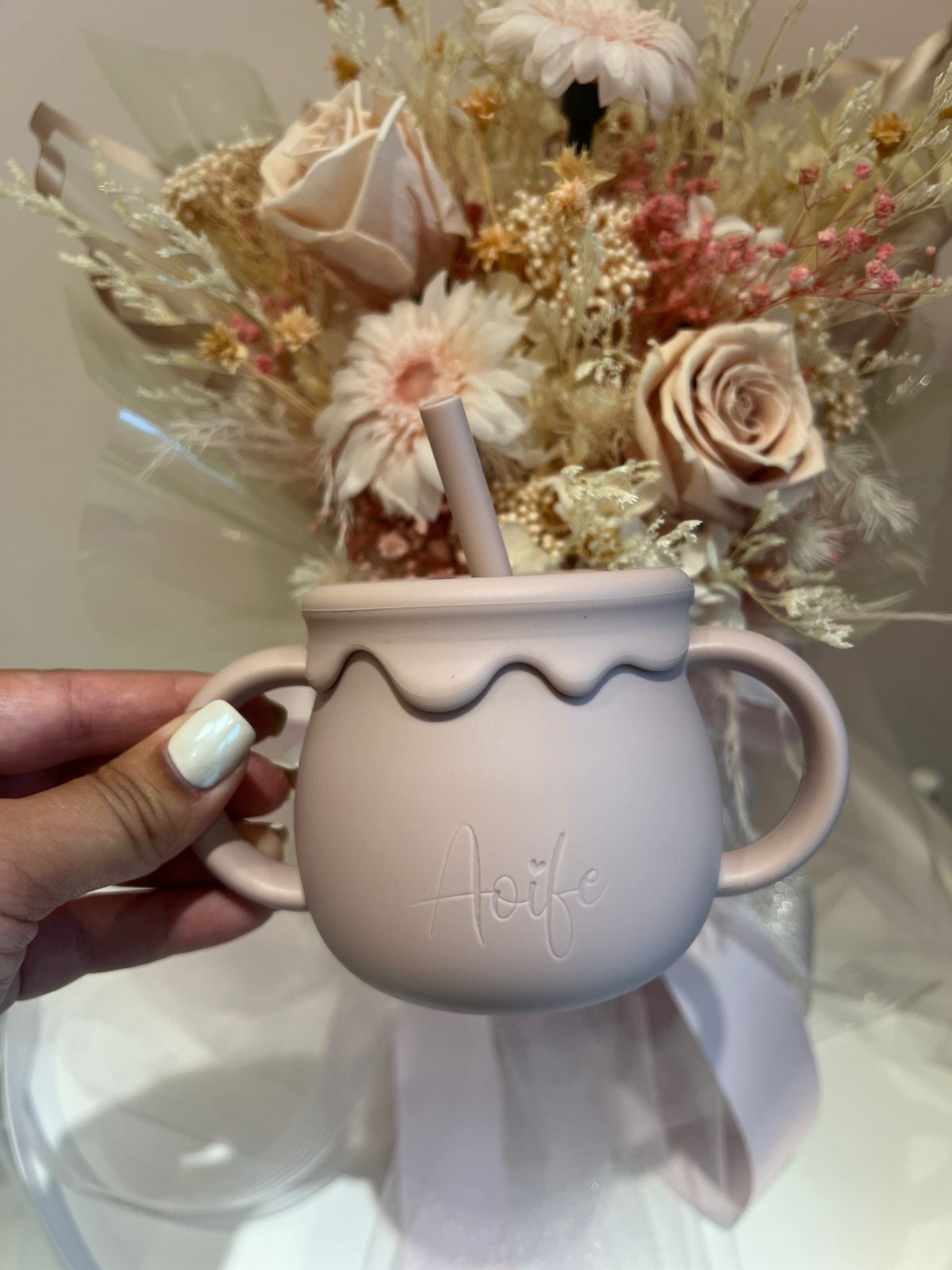 Personalised Premium Silicone Feeding Set | Dusty Pink
